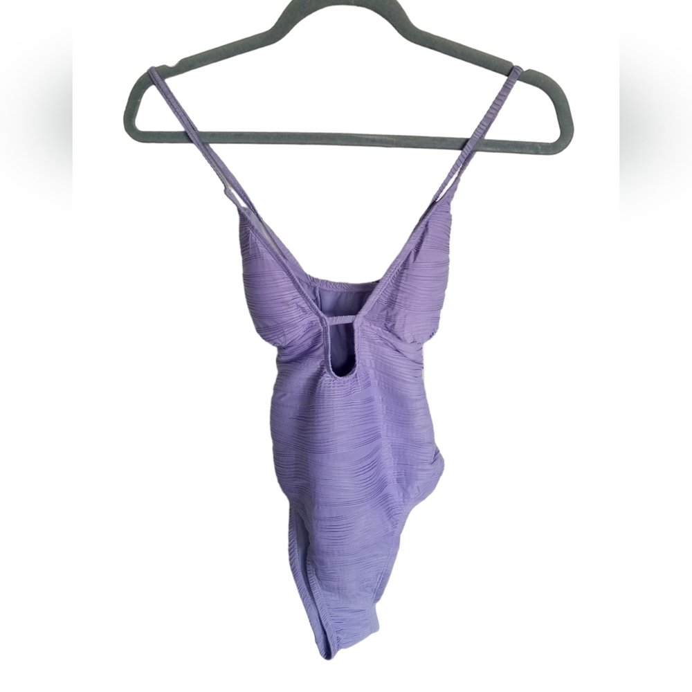 NWT Lucky Brand One Piece Swimsuit Love Wave Plunge Neck Size Medium